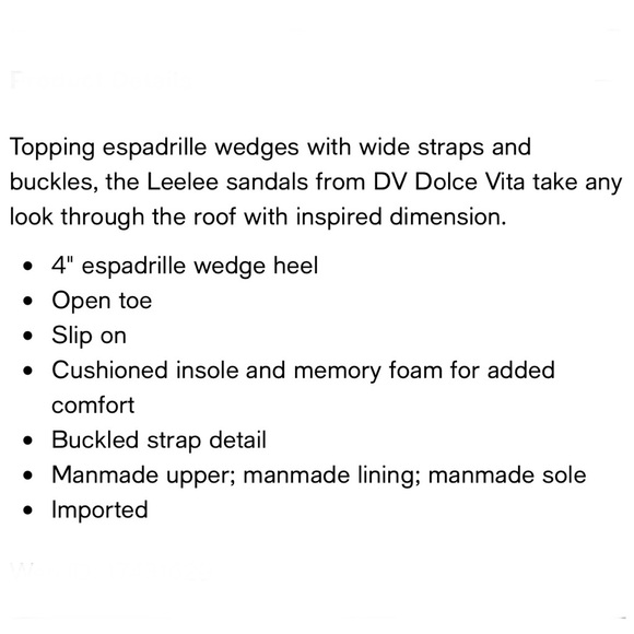 DV Dolce Vita Lucine Buckle Strap Espadrille Wedge Sandals Ivory - Picture 9 of 10